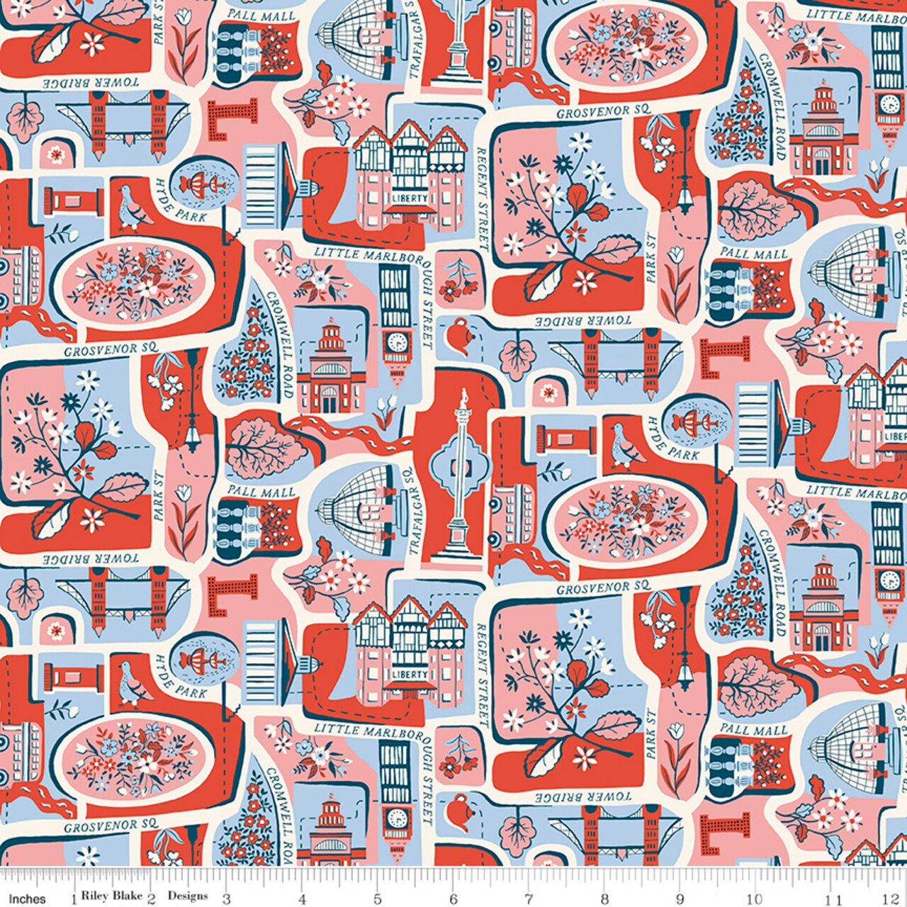 Charming City in B (01667421b) | London Bouquet | Liberty Fabrics | Riley Blake